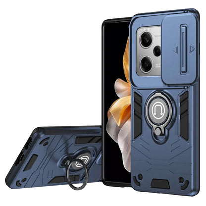 For Xiaomi Poco X5 Pro 5G / Redmi Note 12 Pro 5G / Note 12 Pro Speed 5G Case Slide Lens Lid TPU+PC Phone Cover