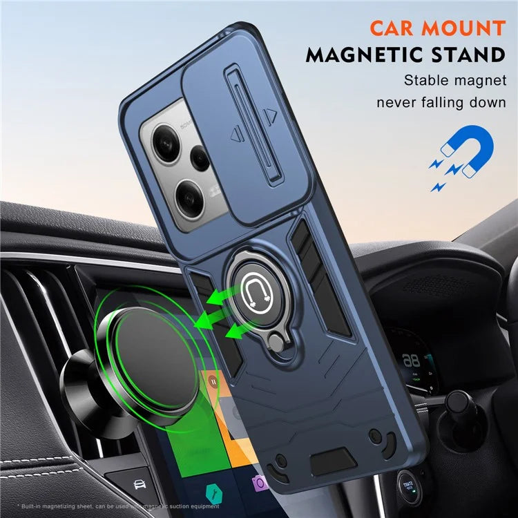 For Xiaomi Poco X5 Pro 5G / Redmi Note 12 Pro 5G / Note 12 Pro Speed 5G Case Slide Lens Lid TPU+PC Phone Cover