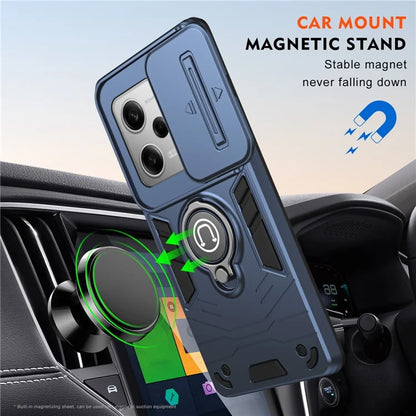 For Xiaomi Poco X5 Pro 5G / Redmi Note 12 Pro 5G / Note 12 Pro Speed 5G Case Slide Lens Lid TPU+PC Phone Cover