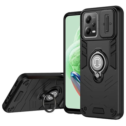 For Xiaomi Redmi Note 12 5G (China) / (India) / (Global) / Poco X5 5G Case Kickstand PC+TPU Phone Cover