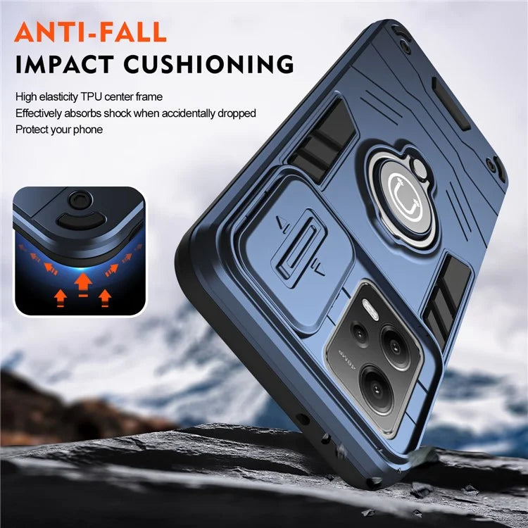 For Xiaomi Redmi Note 12 5G (China) / (India) / (Global) / Poco X5 5G Case Kickstand PC+TPU Phone Cover