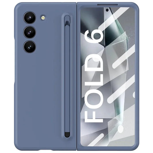 For Samsung Galaxy Z Fold6 5G Case Shockproof Phone Cover with Stylus / Tempered Glass Film