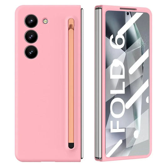 For Samsung Galaxy Z Fold6 5G Case PC Phone Cover with Stylus  /  Tempered Glass Film