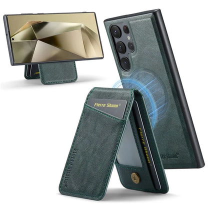 FIERRE SHANN 025 Style For Samsung Galaxy S24 Ultra Case Leather+TPU Card Slots Phone Cover