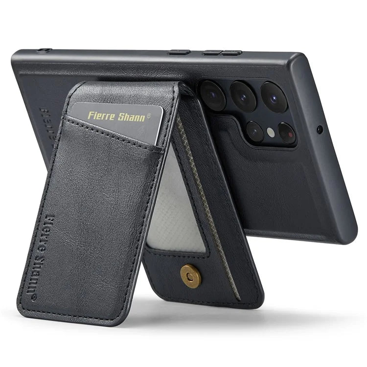 FIERRE SHANN 025 Style For Samsung Galaxy S24 Ultra Case Leather+TPU Card Slots Phone Cover