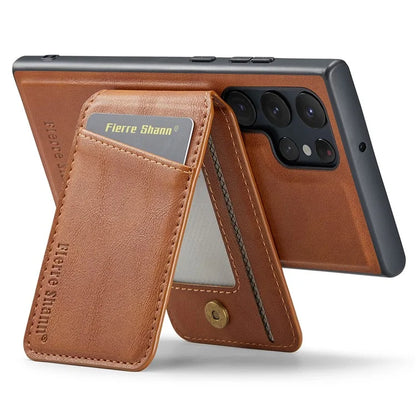 FIERRE SHANN 025 Style For Samsung Galaxy S24 Ultra Case Leather+TPU Card Slots Phone Cover