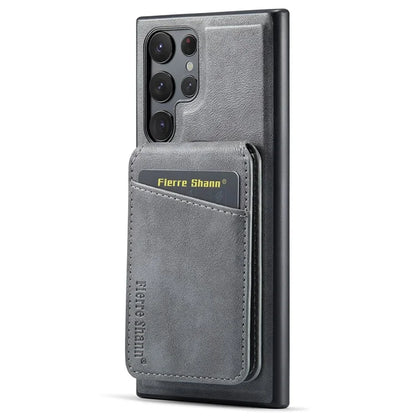 FIERRE SHANN 025 Style For Samsung Galaxy S24 Ultra Case Leather+TPU Card Slots Phone Cover