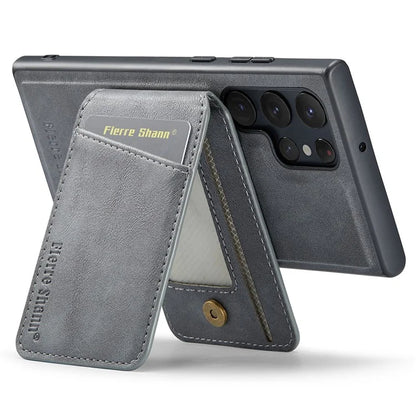 FIERRE SHANN 025 Style For Samsung Galaxy S24 Ultra Case Leather+TPU Card Slots Phone Cover
