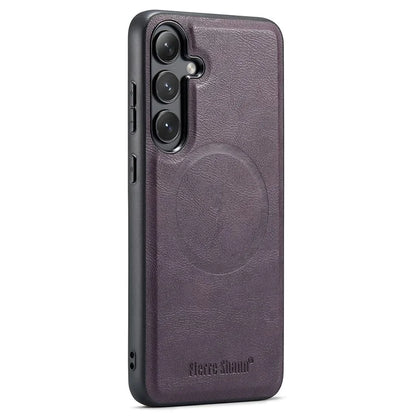 FIERRE SHANN 025 Style For Samsung Galaxy S24+ Kickstand Case Card Holder PU+TPU Phone Cover
