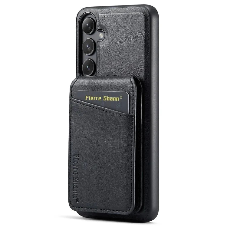 FIERRE SHANN 025 Style For Samsung Galaxy S23 FE Case Card Bag PU+TPU Phone Cover with Kickstand