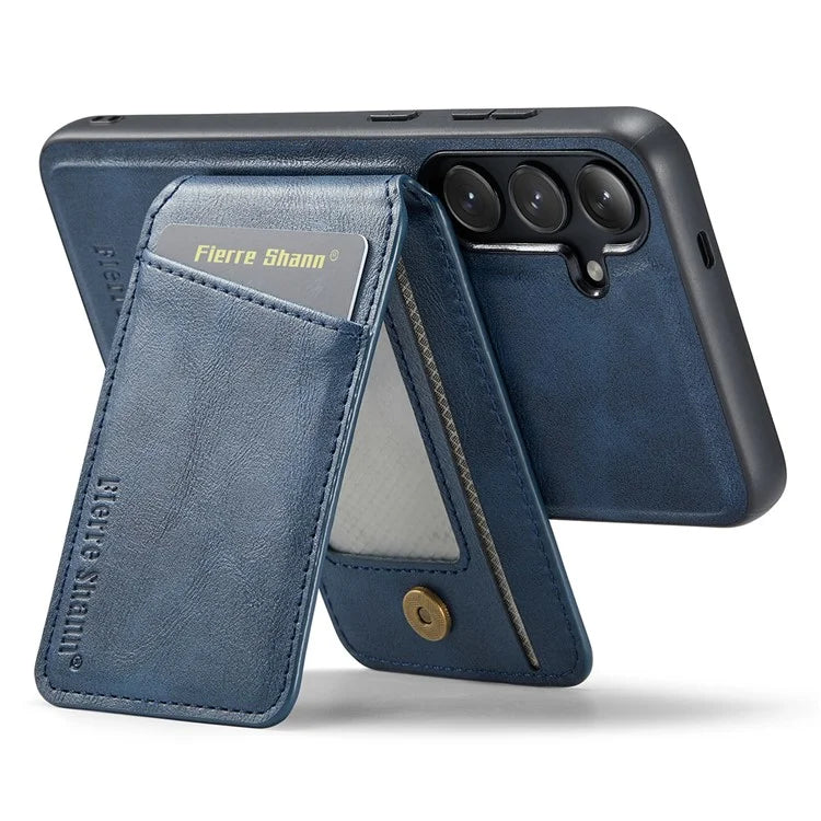 FIERRE SHANN 025 Style For Samsung Galaxy S23 FE Case Card Bag PU+TPU Phone Cover with Kickstand