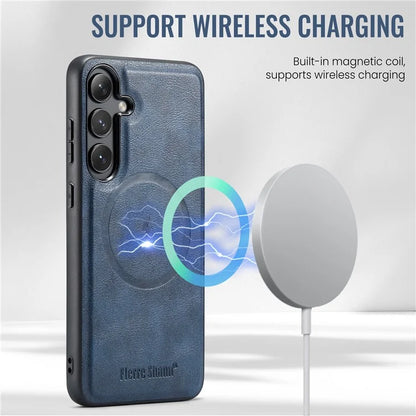 FIERRE SHANN 025 Style For Samsung Galaxy S23 FE Case Card Bag PU+TPU Phone Cover with Kickstand