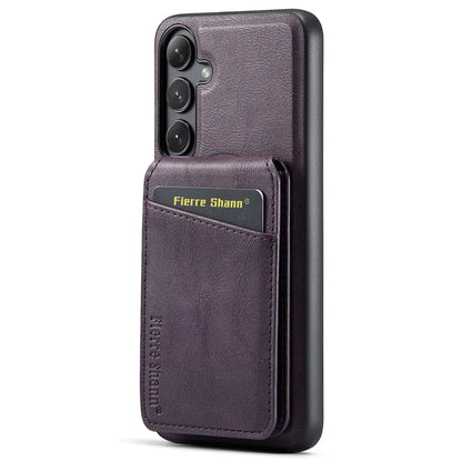 FIERRE SHANN 025 Style For Samsung Galaxy S23 FE Case Card Bag PU+TPU Phone Cover with Kickstand