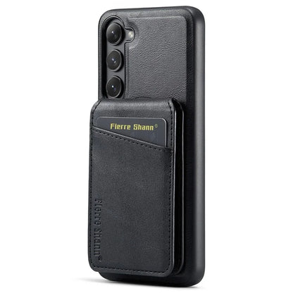 FIERRE SHANN 025 Style For Samsung Galaxy S23+ Case Card Holder Kickstand PU+TPU Phone Shell