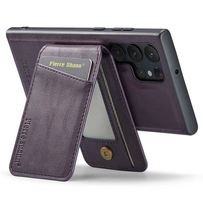 FIERRE SHANN 025 Style For Samsung Galaxy S22 Ultra 5G Case RFID Blocking Leather+TPU Phone Cover Detachable