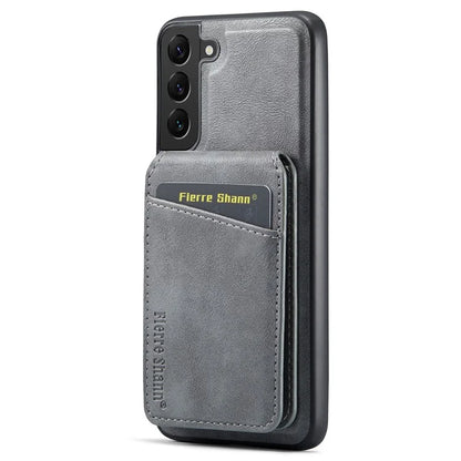 FIERRE SHANN 025 Style For Samsung Galaxy S22+ 5G Case Magnetic Phone Cover Detachable Card Slots
