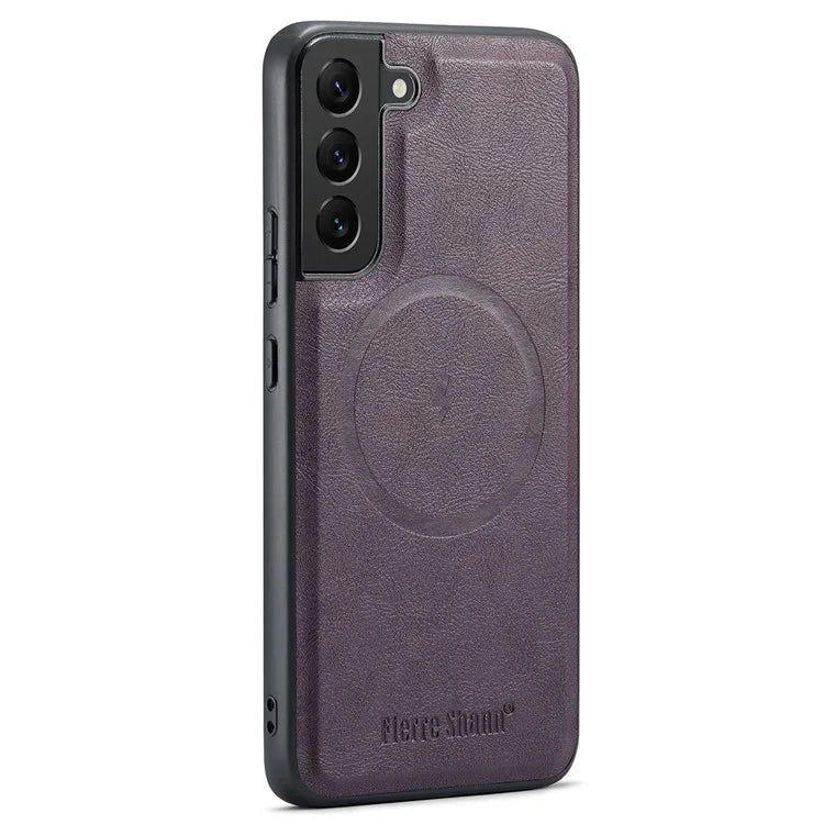 FIERRE SHANN 025 Style For Samsung Galaxy S22+ 5G Case Magnetic Phone Cover Detachable Card Slots