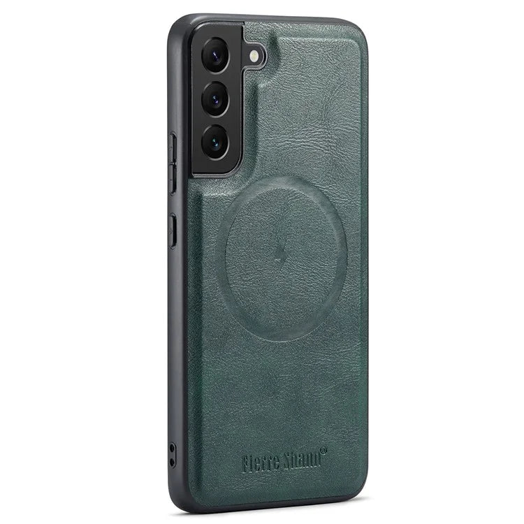FIERRE SHANN 025 Style For Samsung Galaxy S22+ 5G Case Magnetic Phone Cover Detachable Card Slots