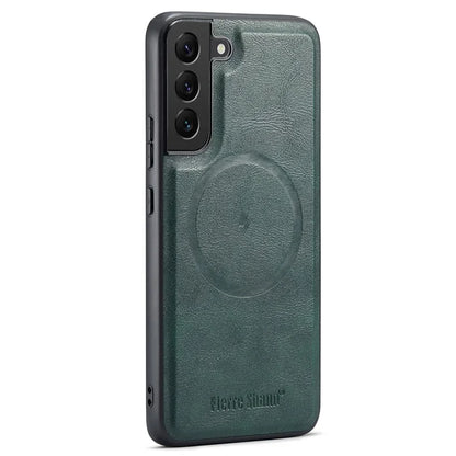 FIERRE SHANN 025 Style For Samsung Galaxy S22+ 5G Case Magnetic Phone Cover Detachable Card Slots