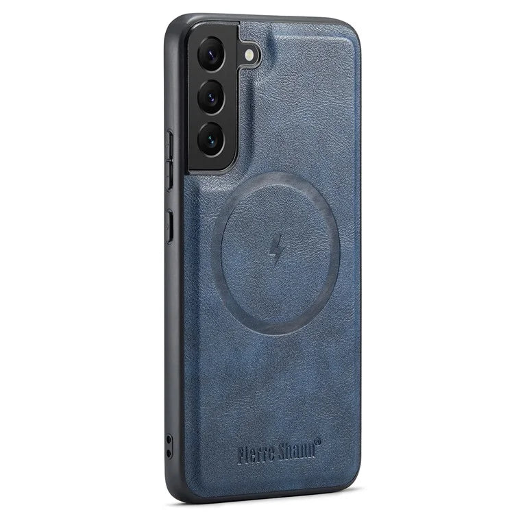 FIERRE SHANN 025 Style For Samsung Galaxy S22+ 5G Case Magnetic Phone Cover Detachable Card Slots