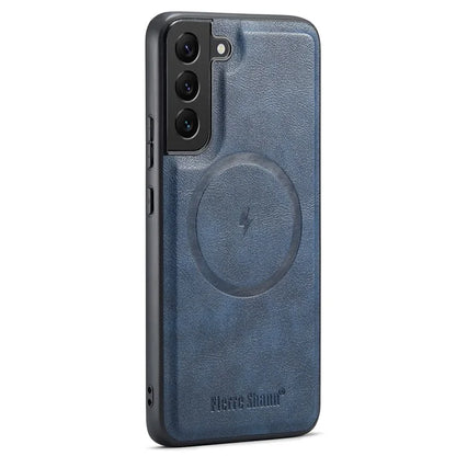 FIERRE SHANN 025 Style For Samsung Galaxy S22+ 5G Case Magnetic Phone Cover Detachable Card Slots