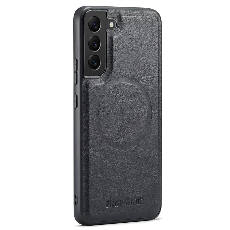 FIERRE SHANN 025 Style For Samsung Galaxy S22+ 5G Case Magnetic Phone Cover Detachable Card Slots