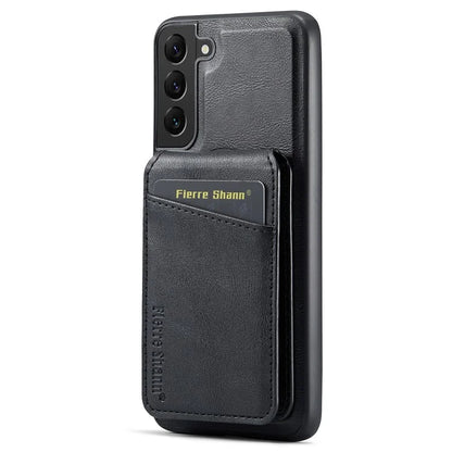 FIERRE SHANN 025 Style For Samsung Galaxy S22+ 5G Case Magnetic Phone Cover Detachable Card Slots