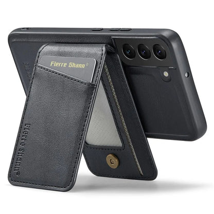 FIERRE SHANN 025 Style For Samsung Galaxy S22+ 5G Case Magnetic Phone Cover Detachable Card Slots