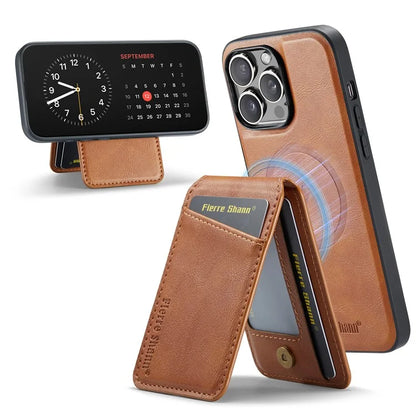 FIERRE SHANN 025 Style For iPhone 14 Pro Case Leather 2 in 1 Detachable Back Cover