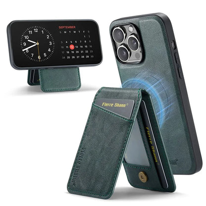FIERRE SHANN 025 Style For iPhone 14 Pro Case Leather 2 in 1 Detachable Back Cover