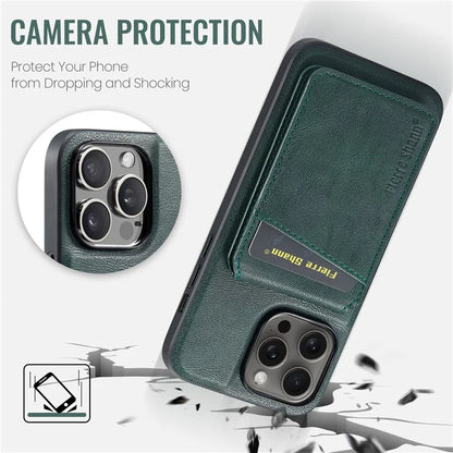 FIERRE SHANN 025 Style For iPhone 14 Pro Case Leather 2 in 1 Detachable Back Cover