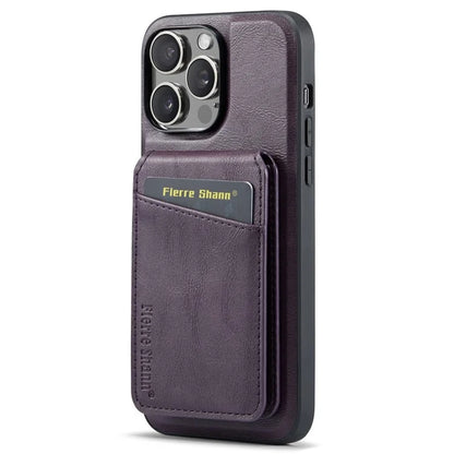 FIERRE SHANN 025 Style For iPhone 14 Pro Case Leather 2 in 1 Detachable Back Cover