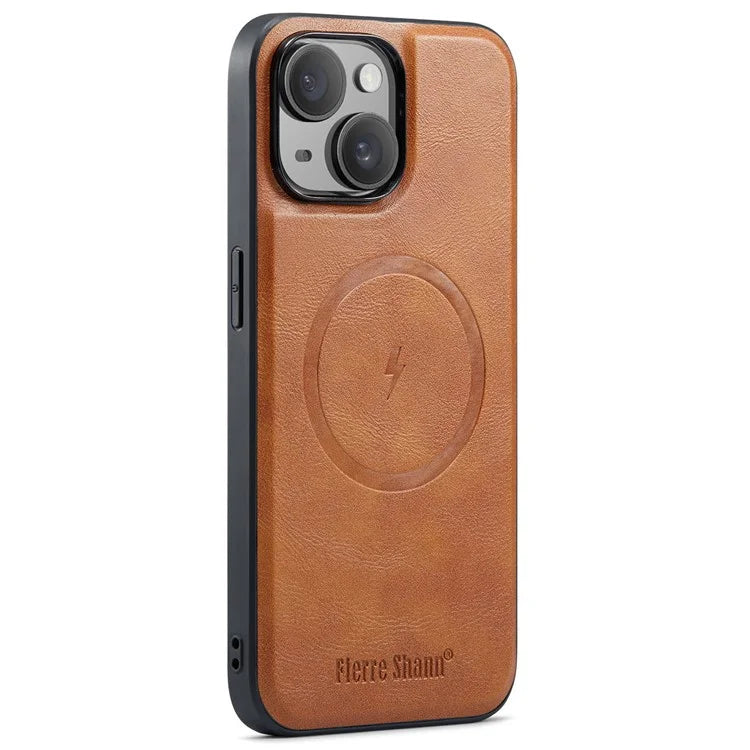 FIERRE SHANN 025 Style For iPhone 13 Detachable Case Leather+TPU Phone Cover RFID Blocking