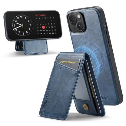 FIERRE SHANN 025 Style For iPhone 13 Detachable Case Leather+TPU Phone Cover RFID Blocking