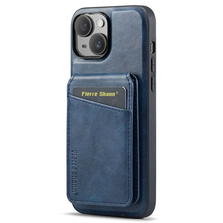 FIERRE SHANN 025 Style For iPhone 13 Detachable Case Leather+TPU Phone Cover RFID Blocking