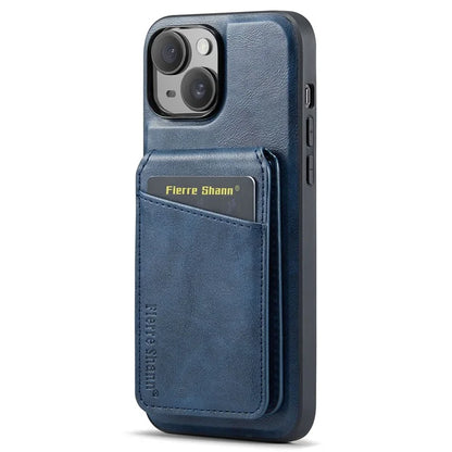 FIERRE SHANN 025 Style For iPhone 13 Detachable Case Leather+TPU Phone Cover RFID Blocking