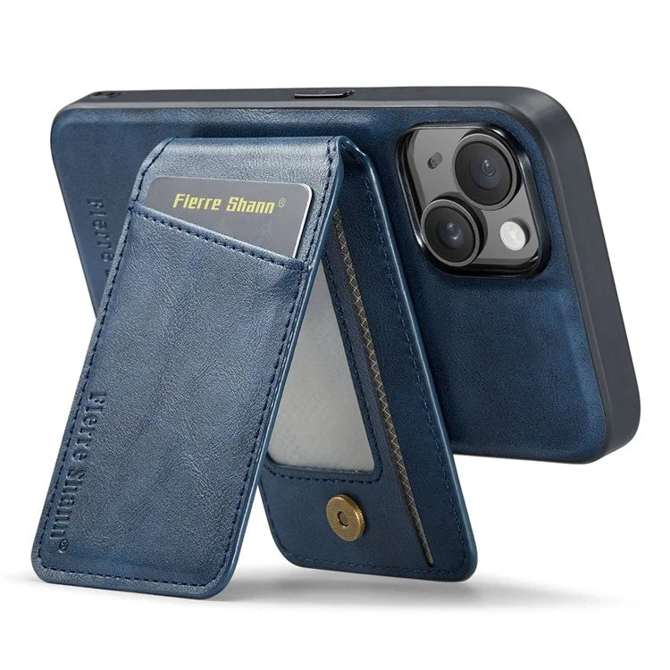 FIERRE SHANN 025 Style For iPhone 13 Detachable Case Leather+TPU Phone Cover RFID Blocking