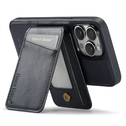 FIERRE SHANN 025 Style For iPhone 12 / 12 Pro Case Leather+TPU Phone Cover Magnetic Detachable