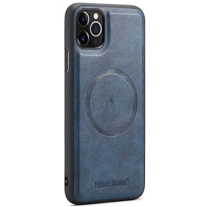 FIERRE SHANN 025 Style For iPhone 11 Pro Max Case Leather Back Cover Magnetic Card Holder RFID Blocking