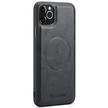 FIERRE SHANN 025 Style For iPhone 11 Pro Max Case Leather Back Cover Magnetic Card Holder RFID Blocking