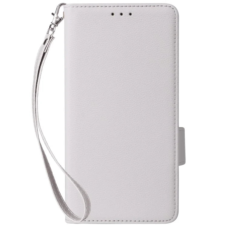 For vivo Y28 4G Shockproof Case Litchi Texture Leather Phone Cover with Strap