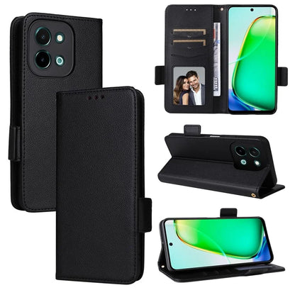 For vivo Y28 4G Shockproof Case Litchi Texture Leather Phone Cover with Strap