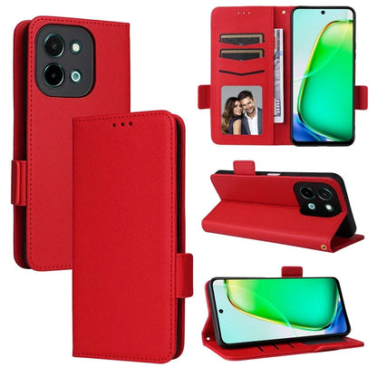 For vivo Y28 4G Shockproof Case Litchi Texture Leather Phone Cover with Strap