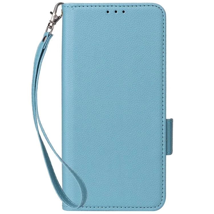 For vivo Y28 4G Shockproof Case Litchi Texture Leather Phone Cover with Strap