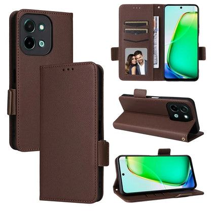 For vivo Y28 4G Shockproof Case Litchi Texture Leather Phone Cover with Strap
