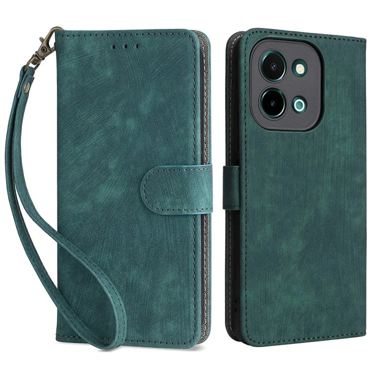 For vivo Y28 4G Case RFID Blocking Leather Phone Cover Horizontal Viewing Stand