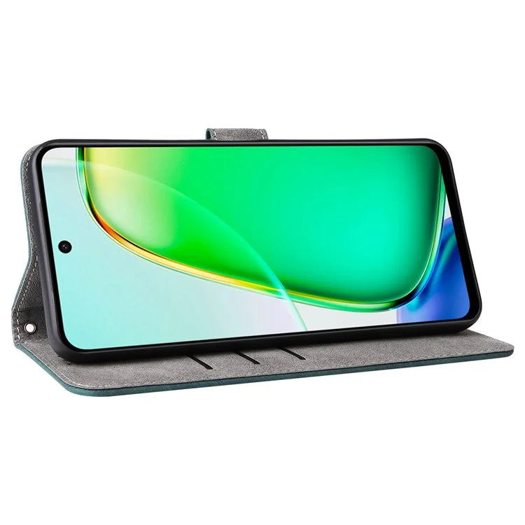 For vivo Y28 4G Case RFID Blocking Leather Phone Cover Horizontal Viewing Stand