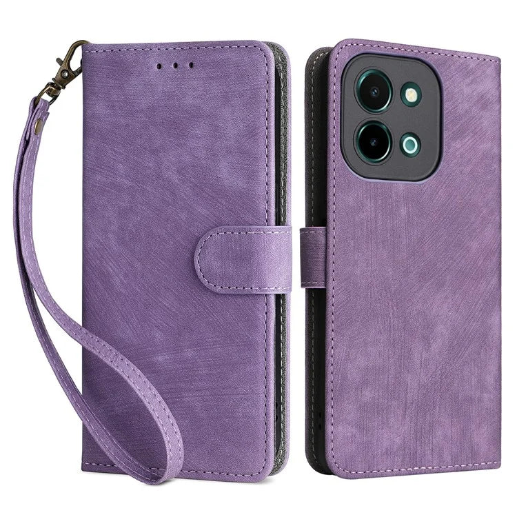 For vivo Y28 4G Case RFID Blocking Leather Phone Cover Horizontal Viewing Stand