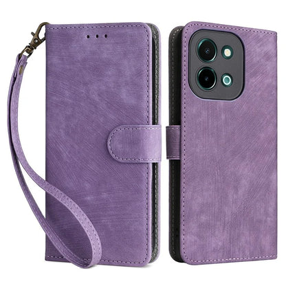 For vivo Y28 4G Case RFID Blocking Leather Phone Cover Horizontal Viewing Stand