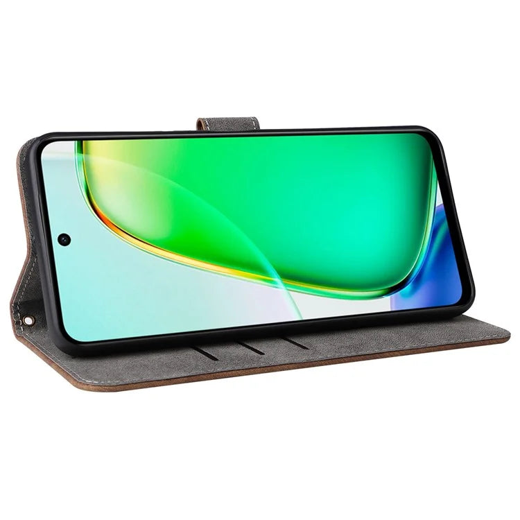 For vivo Y28 4G Case RFID Blocking Leather Phone Cover Horizontal Viewing Stand